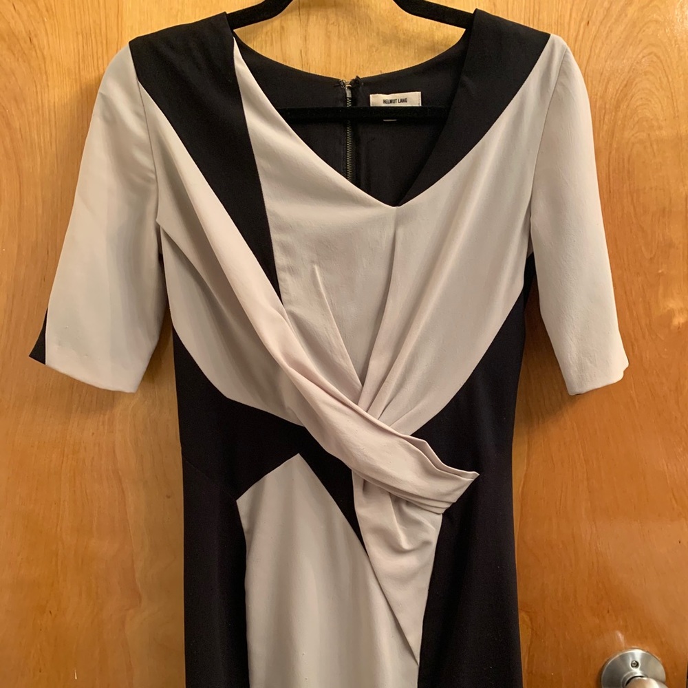 Helmet Lang Abstract Print Dress